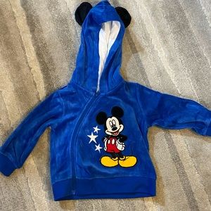 Disney baby 6-9 Mos Zippered Mickey Mouse Hooded Jacket with ears Blue
